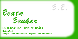 beata benker business card